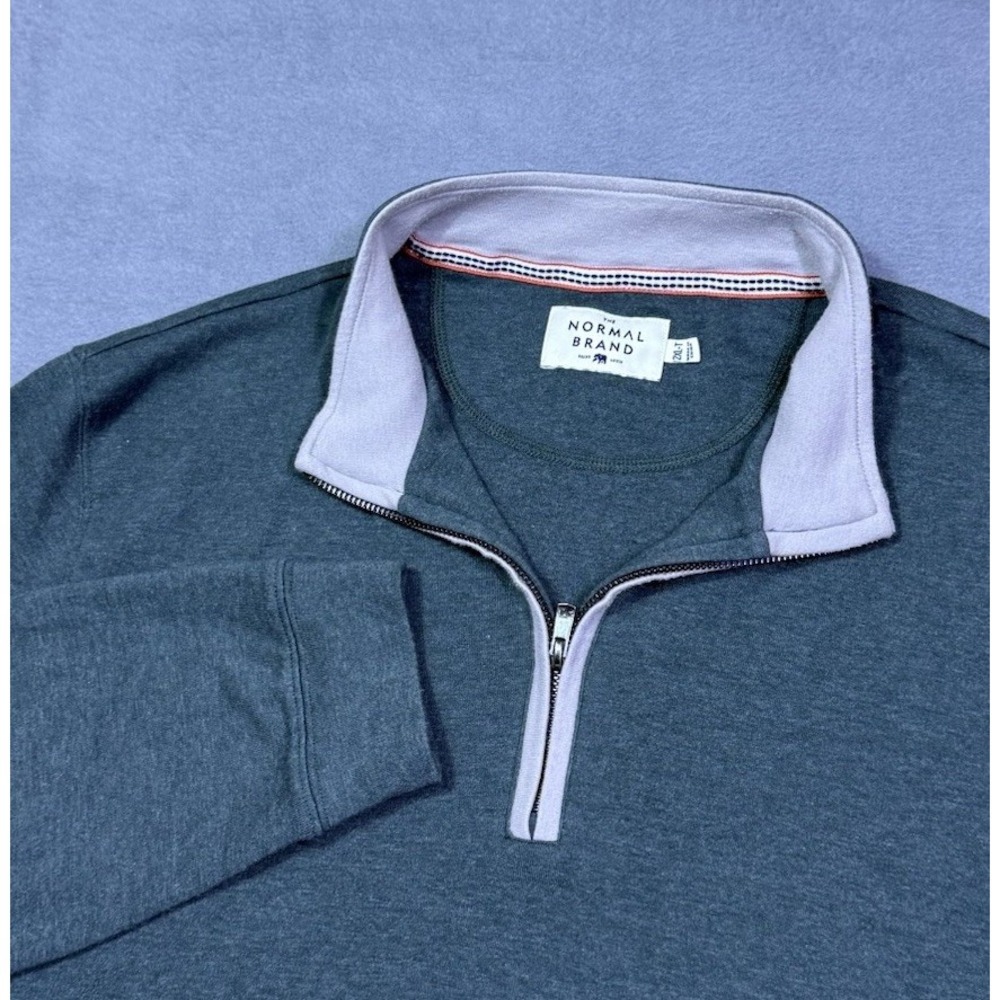 The Normal Brand 1/4 Zip Pullover Mens 2XLT Green Performance Stretch Normcore
